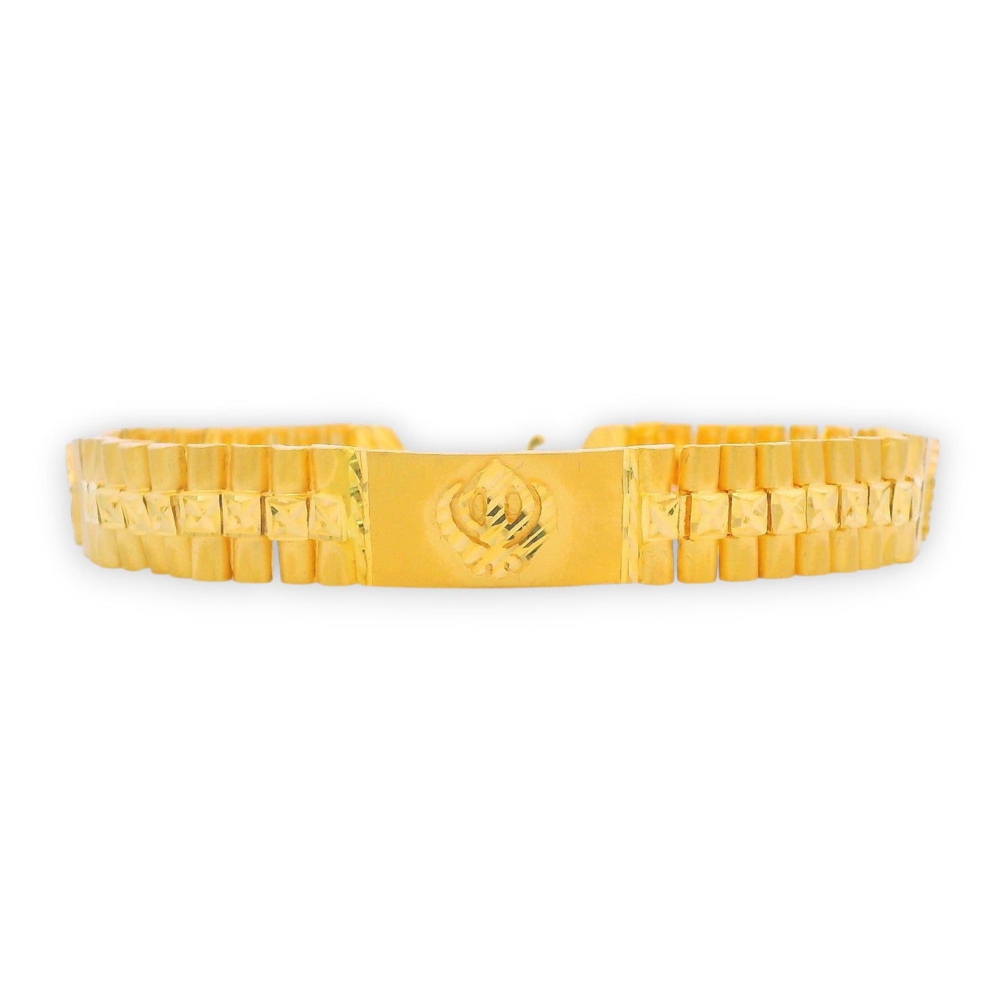 Khanda Emblem Gold Men’s Bracelet – RJMB0090