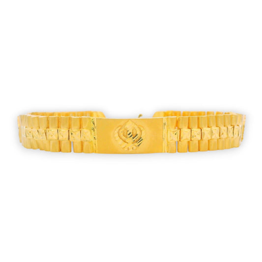 Khanda Emblem Gold Men’s Bracelet – RJMB0090