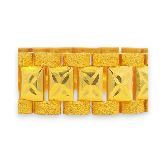 Heritage Textured Geometric Gold Men’s Bracelet – RJMB0092