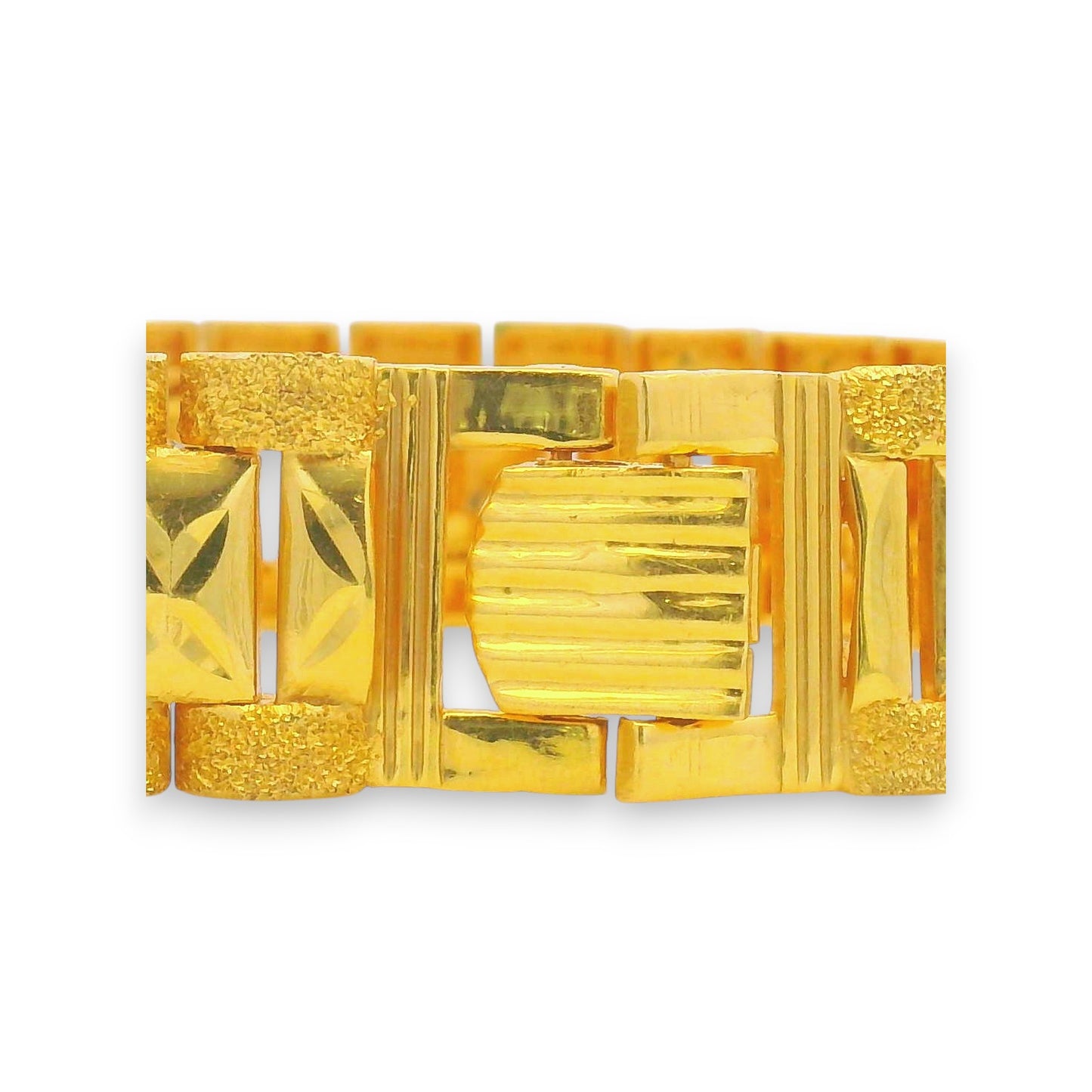 Heritage Textured Geometric Gold Men’s Bracelet – RJMB0092