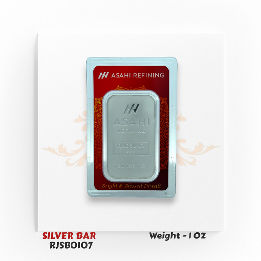 1 oz 999 Fine Silver Bar – Lakshmi Ganesh & Asahi Refining RJSB0107 (Display Only)