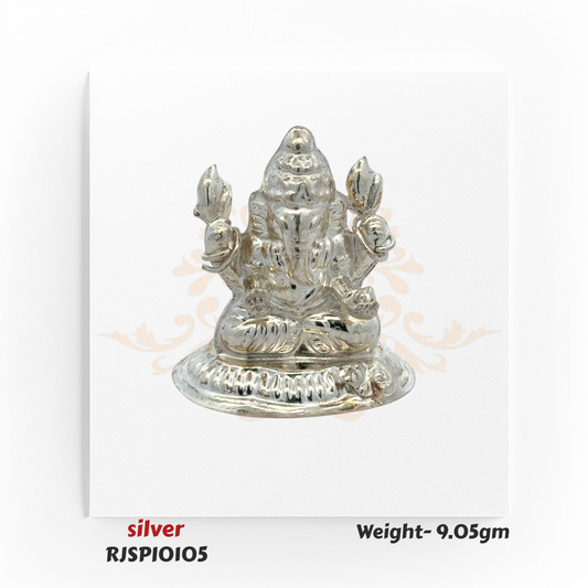 Pure Silver Lord Ganesha Idol – 9.05 gm (RJSPI0105)