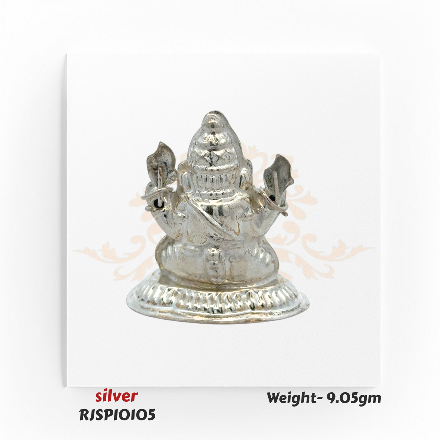 Lightweight silver Lord Ganesha statue, a sacred Hindu idol that brings positivity and blessings, designed for mandir worship and prayer.