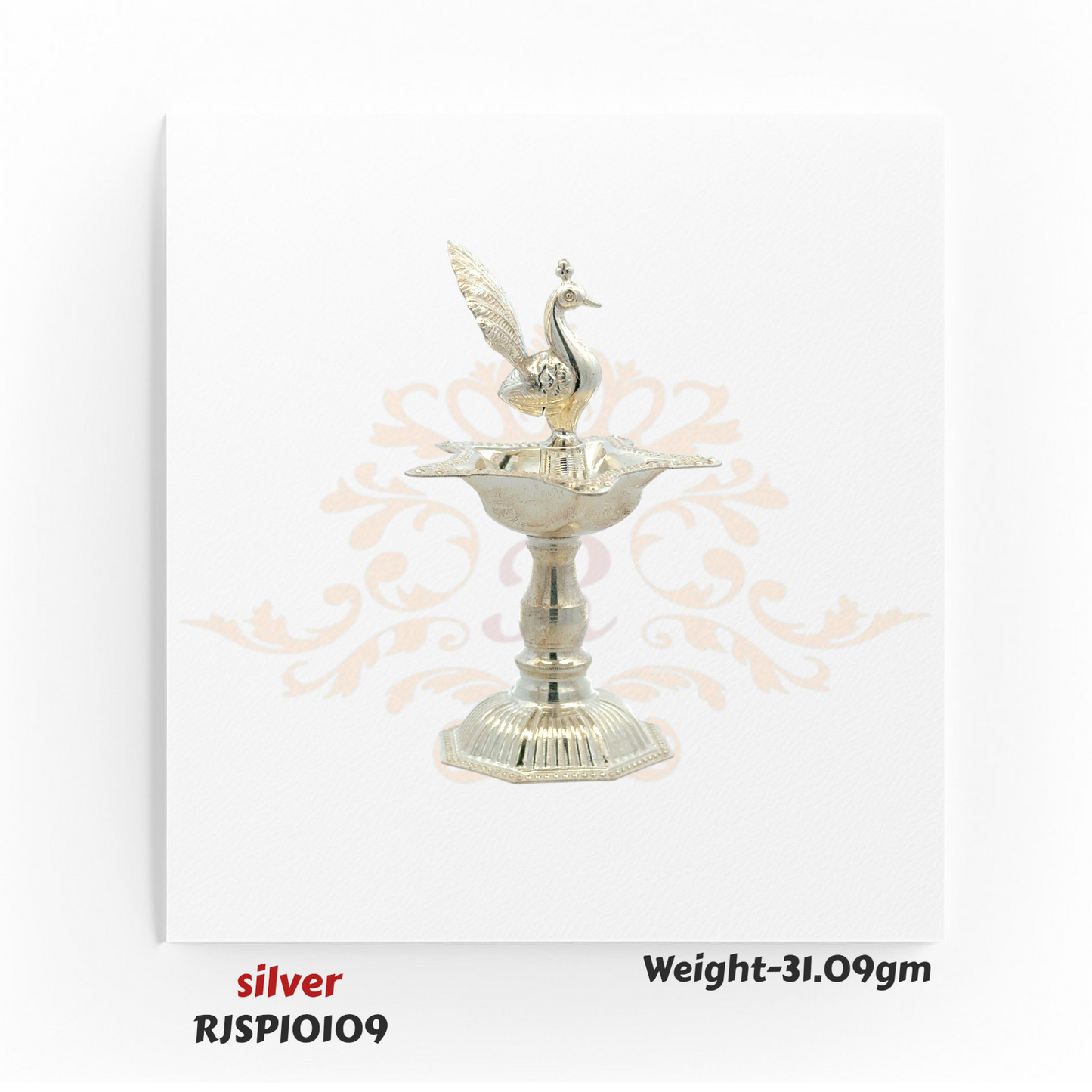 Beautiful silver pooja lamp with wide oil holder, ideal for daily prayer, Diwali celebrations, and gifting to loved ones during festivals.