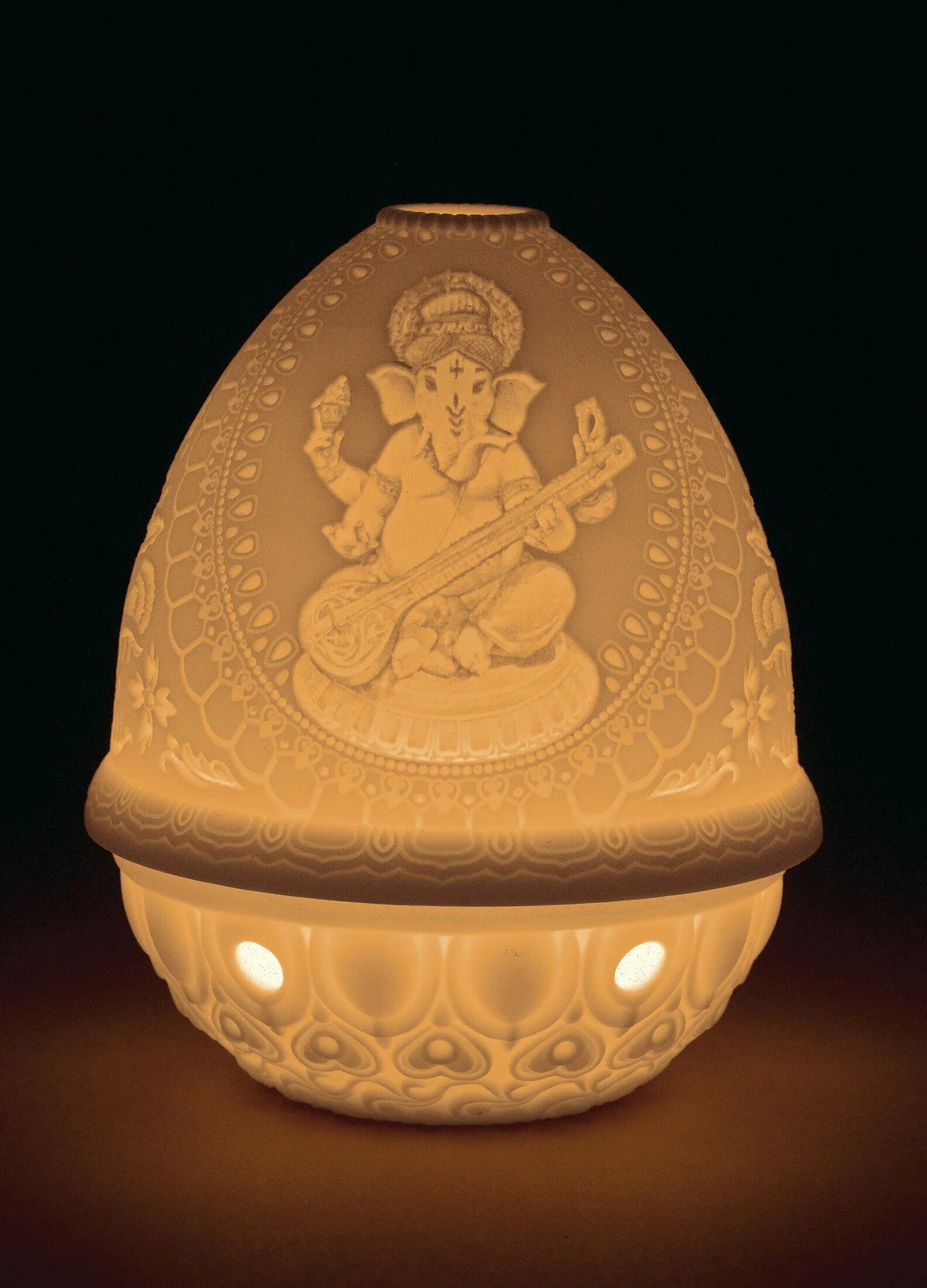 Veena Ganesha Lithophane. Rechargeable Led