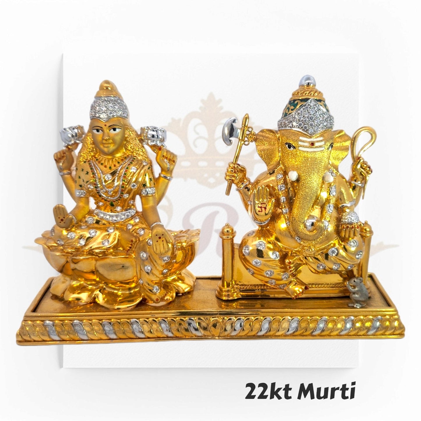 22kt Gold Murti RJM2020 | Ganesha and Laxmi Gold Statues | Regal Jewels