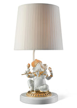 "Display Only Call for Availability and Price" Bansuri Ganesha Table Lamp. Golden Luster (US)