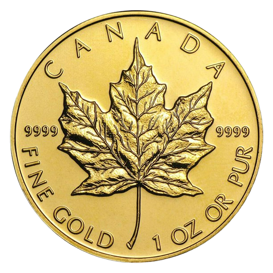 1 oz Canadian Gold Maple Leaf Coin (Random Year, .9999 Pure)