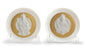 Goddes Lakshmi and Lord Ganesha Decorative Plates Set. Golden Lustre