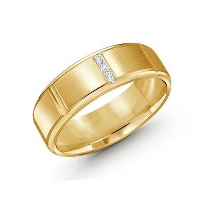 MALO Gold Diamond Band – Brushed Finish Modern Design (JMD-1088)-Regal Jewels