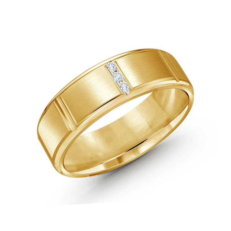MALO Gold Diamond Band – Brushed Finish Modern Design (JMD-1088)-Regal Jewels