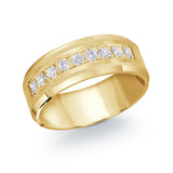 MALO Diamond Men’s Band – Classic Channel Set Row with Milgrain Edges(JMD-1095)-Regal Jewels