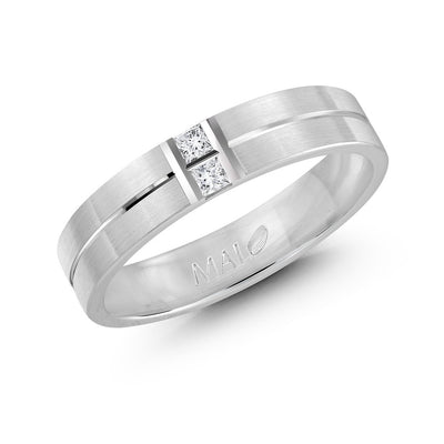 MALO Diamond Band – Double Princess Cut Center – Sleek Modern Wedding Ring (JMD-652)-Regal Jewels