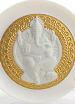 Lord Ganesha Decorative Plate. Golden Lustre
