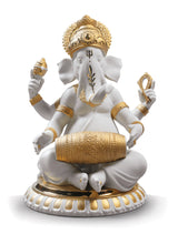 "Display Only Call for Availability and Price" Mridangam Ganesha Figurine. Golden Lustre