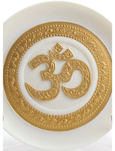 Om Decorative Plate. Golden Lustre