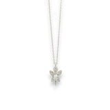 18KT gold diamond angel pendant chain with round and baguette natural diamonds by Regal Jewels