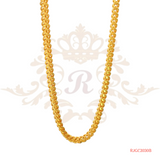 The Gold Chain RJGC2030, a 22k gold chain with a unique and intricate design. The chain is 16 inches in length and features a secure lobster clasp closure. Weighing 9.20 grams, it is a stunning piece of jewelry that would make a great addition to any collection.