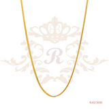 The Gold Chain RJGC2030, a 22k gold chain with a unique and intricate design. The chain is 16 inches in length and features a secure lobster clasp closure. Weighing 9.20 grams, it is a stunning piece of jewelry that would make a great addition to any collection.