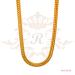 The Gold Chain RJGC2031, a 22k gold chain with a simple yet elegant design. The chain is 18 inches in length and features a secure lobster clasp closure. Weighing 22.50 grams, it is a beautiful and classic piece of jewelry that would make a great addition to any collection.