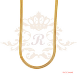 The Gold Chain RJGC2049, a stunning 22kt gold chain from Regal Jewels. This exquisite chain measures 15 inches in length and weighs 8.70 grams. It showcases a unique and intricate design that adds a touch of elegance and sophistication to any outfit. Crafted with high-quality 22kt gold, this chain features a delicate and intricate pattern, making it a truly remarkable piece of jewelry.