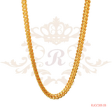 The Gold Chain RJGC2051, a beautiful 22kt gold rope chain from Regal Jewels. This timeless chain measures 16 inches in length and weighs 8.50 grams. It showcases a classic rope chain design, known for its elegant and versatile look. Crafted with high-quality 22kt gold, this chain is a stunning piece of jewelry suitable for both men and women.