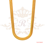 The Gold Chain RJGC2064, a beautiful and elegant piece of jewelry from Regal Jewels. This chain is crafted from high-quality 22kt yellow gold, weighing 45.40 grams. With its classic and timeless design, this chain is a versatile accessory suitable for any occasion. Its exquisite craftsmanship and attention to detail make it a statement piece in any jewelry collection.