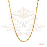 The Gold Chain RJGC2066, a beautiful and elegant piece of jewelry from Regal Jewels. Crafted from high-quality 22kt yellow gold, this chain weighs 8.30 grams. It features a classic and timeless design, making it a versatile accessory suitable for any occasion. This chain is a perfect blend of beauty and craftsmanship.