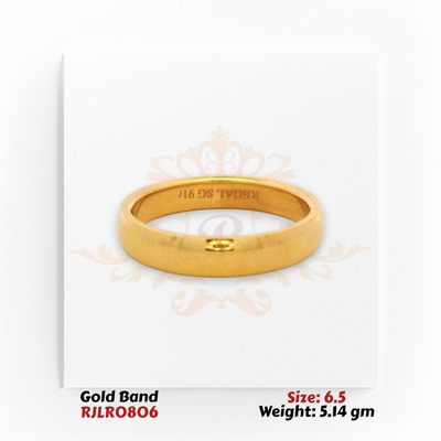 22kt Gold Classic Plain Wedding Band – RJLR0806