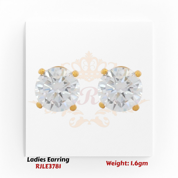 Pair of 22k Gold earrings and product details. 
