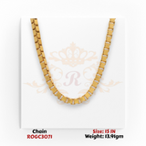 22kt gold sleek square box chain necklace 15 inch elegant daily wear ROGC3071