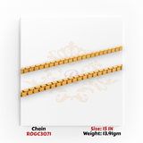 Minimalist 22kt gold box style chain necklace 15 inch fine gold jewelry ROGC3071