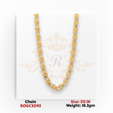 22kt gold heart link designer chain necklace 20 inch 18.3 gm ROGC3095