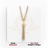 22kt two-tone gold tassel chain necklace 18 inch 11.84 gm elegant drop design ROGC3119