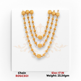 Heavy 22kt gold layered bead chain necklace 17 inch traditional style ROGC3121
