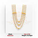 22kt yellow gold multi-layer beaded chain necklace 17 inch 25.54 gm ROGC3121