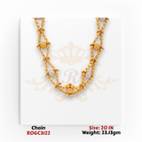 22kt gold traditional bead pattern chain necklace 20 inch elegant festive wear ROGC3122