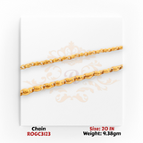 22kt gold delicate circular link chain necklace 20 inch fine gold jewelry ROGC3123