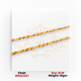 Lightweight 22kt gold modern link chain necklace 18 inch elegant daily wear ROGC3127