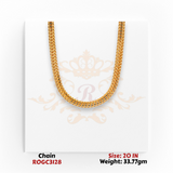 22kt gold classic curb link chain necklace 20 inch bright finish fine jewelry ROGC3128