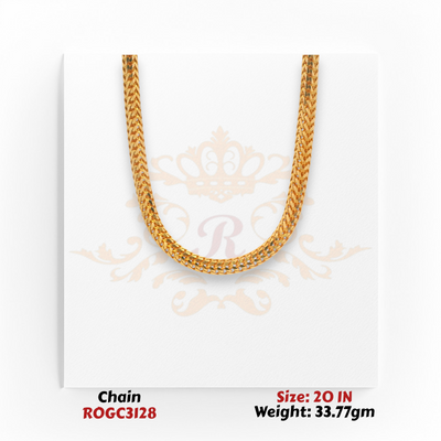 22kt gold classic curb link chain necklace 20 inch bright finish fine jewelry ROGC3128