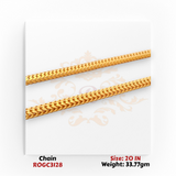 22kt gold classic curb link chain necklace 20 inch bright finish fine jewelry ROGC3128