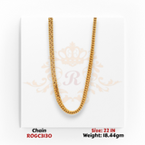 22kt yellow gold beaded chain necklace 22 inch 18.44 gm high polish finish ROGC3130