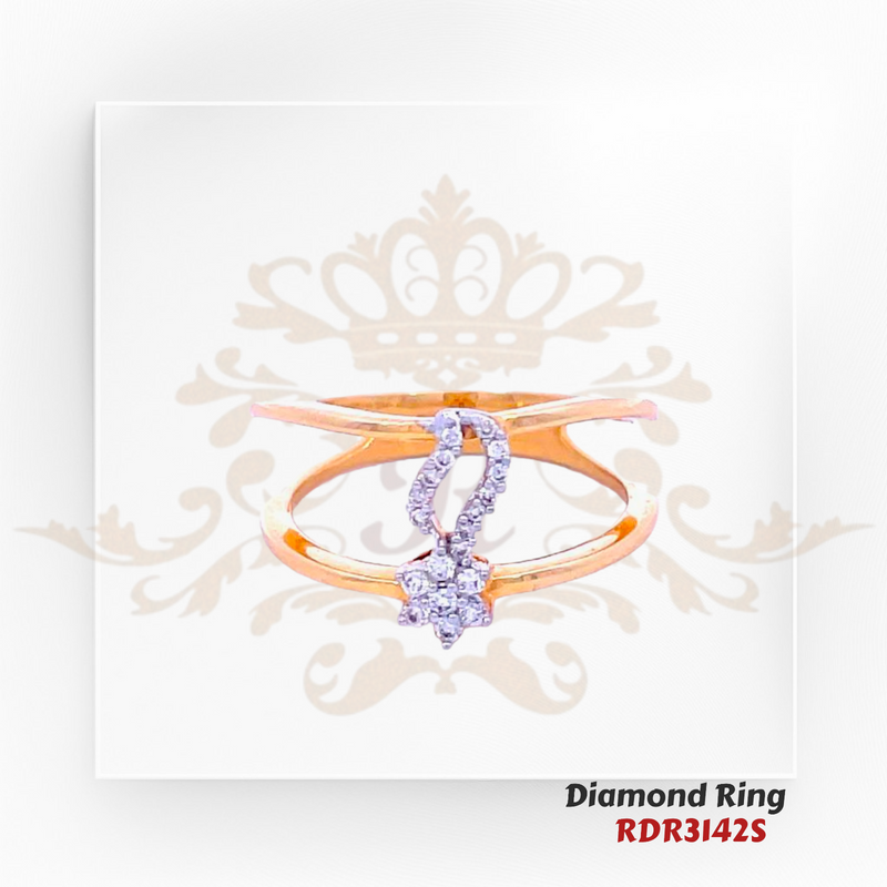 18kt gold diamond ring weighing 3.69 gm. Size 6.75. The diamond is of VVS2-VS1 clarity and F-G color. Total diamond weight is 0.11 ct.