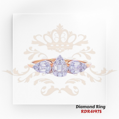 18kt gold diamond ring weighing 1.97 gm. Size 6. The diamond is of VVS2-VS1 clarity and F-G color. Total diamond weight is 0.24 ct.