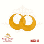 22k gold Nathiyan (earrings for men) in all yellow gold. SKU: RJE2084. Weight: 4.10 grams. Height: 2.0cm. Width: 2.0cm