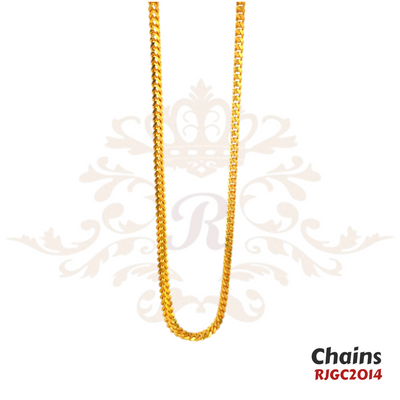 Gold Chain RJGC2014, a stunning 22k yellow gold chain with intricate detailing. Weight 56.90 gm, length 22 inches.