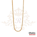 Gold Chain RJGC2015, a two-tone chain made from rhodium and 22k yellow gold. It features interlocking links of rhodium and yellow gold, creating a classic design with a unique and modern look. Weight 23.00 gm, length 23 inches.