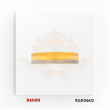 Contemporary dual-tone gold band crafted in 22kt with a sleek white gold diagonal groove accent, adding dimension and elegance. Model number RJLR0603.