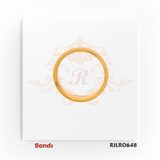 Elegant 22kt yellow gold band with a soft brushed finish and finely ridged border detailing along the edges. RJLR0648